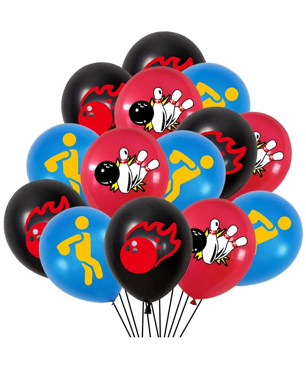 36 Pieces Bowling Party Balloons Ball Party Strike Up the Fun Theme Party Supplies Black/Red/Blue for Kids Boys Baby Shower B...