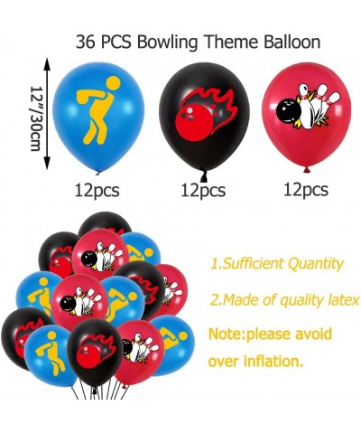 36 Pieces Bowling Party Balloons Ball Party Strike Up the Fun Theme Party Supplies Black/Red/Blue for Kids Boys Baby Shower B...