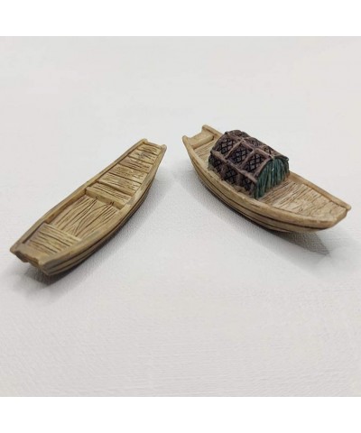 4Pcs Miniature Boat Figure Plastic Fishing Boat Figurine Chinese Style Boat Model Statue for DIY Fairy Garden Bonsai Dollhous...