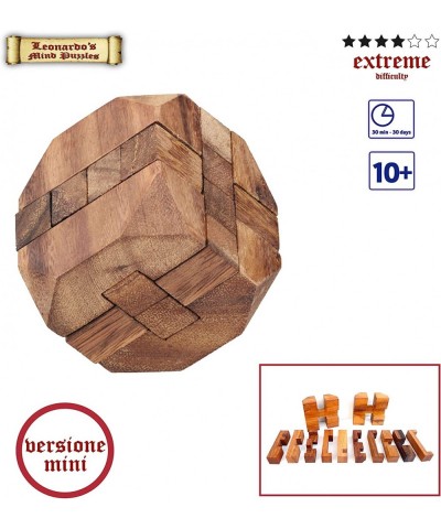 Logica Puzzles Art. Diamond Mini - 3D Brain Teaser in Fine Wood - Difficulty 4/6 Extreme - Collection Leonardo da Vinci (Smal...