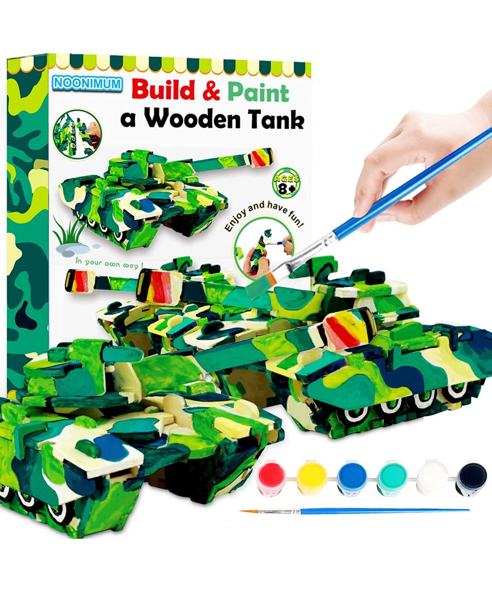 Build & Paint Your Own DIY Wooden Tank Car Kit for Kids Ages 5 6 7 8 9 10 Making DIY Wood Crafts for Kids Easy to Assemble Ar...