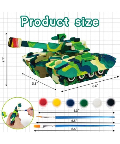 Build & Paint Your Own DIY Wooden Tank Car Kit for Kids Ages 5 6 7 8 9 10 Making DIY Wood Crafts for Kids Easy to Assemble Ar...