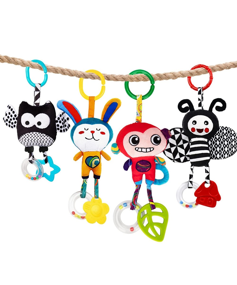 Baby Toys for 0 3 6 9 12 Months Animal Hanging Baby Rattles Baby Bed Crib Car Seat Travel Stroller Soft Plush Crinkle Toys fo...