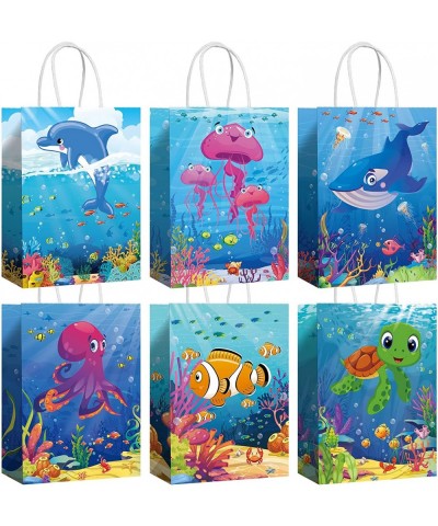 18 Packs Sea Animals Party Supplies Bags Gift Paper Life Colorful Ocean Theme Goodie Candy Under the Favor for Kids Girls Bir...