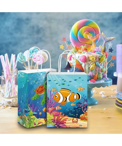 18 Packs Sea Animals Party Supplies Bags Gift Paper Life Colorful Ocean Theme Goodie Candy Under the Favor for Kids Girls Bir...