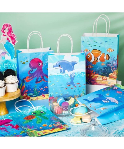 18 Packs Sea Animals Party Supplies Bags Gift Paper Life Colorful Ocean Theme Goodie Candy Under the Favor for Kids Girls Bir...