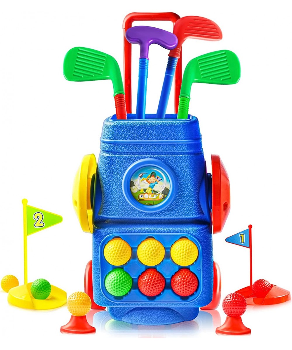 Toddler Golf Toy Set Kids Golf Suitcase Game Play Set Sports Toys Gift with 4 Colorful Golf Sticks 6 Balls 2 Practice Holes I...