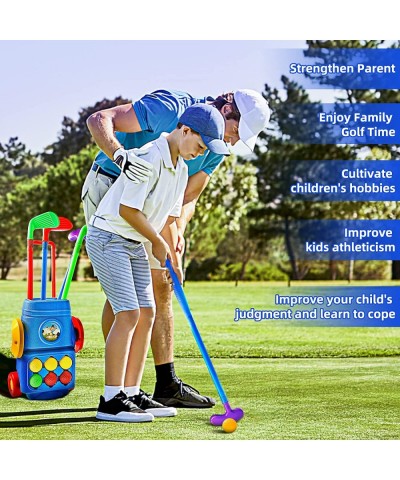 Toddler Golf Toy Set Kids Golf Suitcase Game Play Set Sports Toys Gift with 4 Colorful Golf Sticks 6 Balls 2 Practice Holes I...