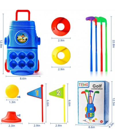 Toddler Golf Toy Set Kids Golf Suitcase Game Play Set Sports Toys Gift with 4 Colorful Golf Sticks 6 Balls 2 Practice Holes I...