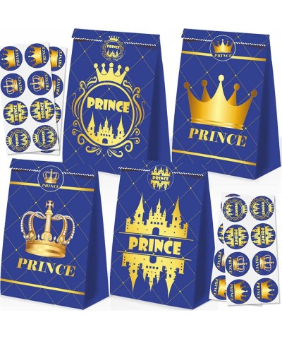 24Pcs Prince Candy Bags Prince Theme Party Decorations Prince Treat Bags Crown Birthday Party Supplies Prince Theme Party Fav...