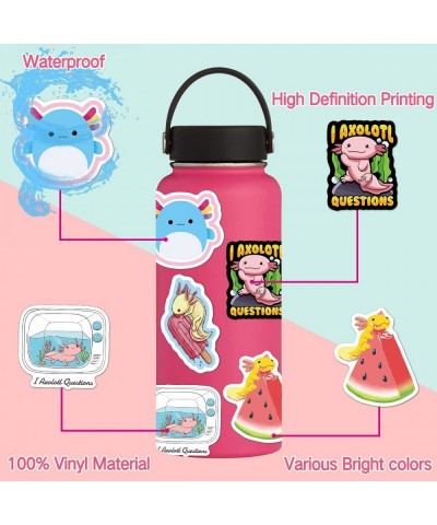 100 PCS Axolotl Stickers for Water Bottles Cute Vinyl Waterproof Laptop Skateboard Stickers Aesthetic Computer Hydroflask Pho...