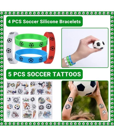 Soccer Party Favors Set 47 PCS Football Party Bag Fillers for Kids Party Favours Football Wristband Keychain Whistle Fidget S...