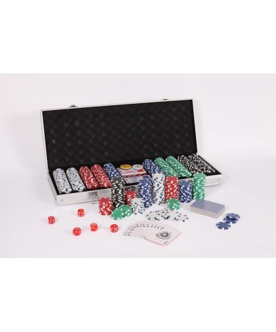 Poker Set 500 Pcs Poker Chip Set with Aluminum Case Travel Poker Set with 11.5 Gram Iron Chips Cards and Dice for Texas Holde...