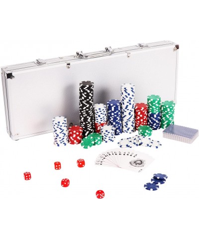 Poker Set 500 Pcs Poker Chip Set with Aluminum Case Travel Poker Set with 11.5 Gram Iron Chips Cards and Dice for Texas Holde...