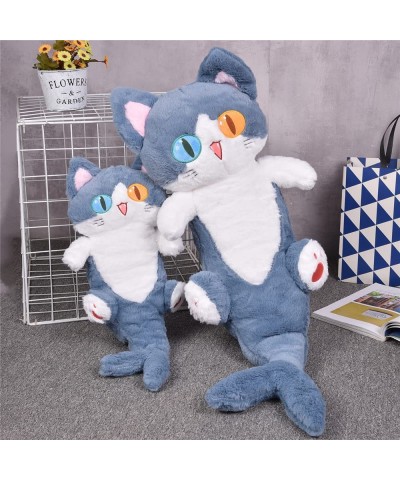 Lovely Plush Shark Cat Doll Cute Cartoon Soft Stuffed Shark Kitten Pillow Long Throw Sleeping Pillow Doll Toy Gift for Kids G...