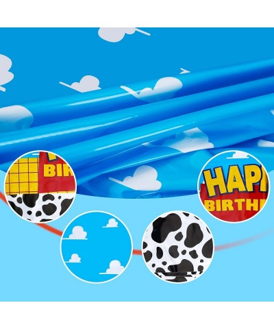 3 Pack Cartoon Story Party Tablecloths Disposable Blue Sky White Cloud Plastic Table Cover for Birthday Party Decorations 86....