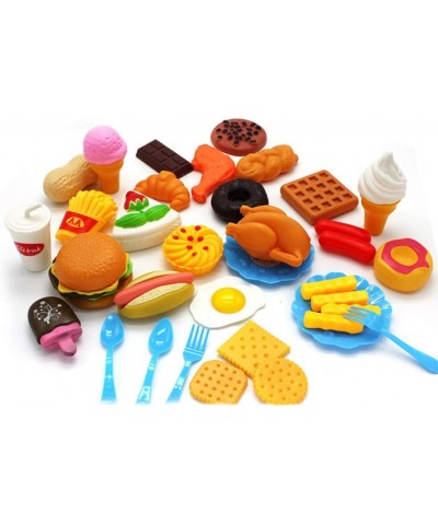 Play Food for Kids Plastic Fast Food Playset Mini Hamburg French Fries Hot Dog Ice Cream Cola Food Toy Play Kitchen Toy Fast ...