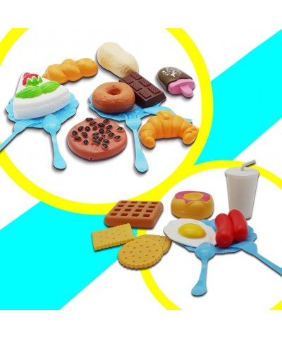 Play Food for Kids Plastic Fast Food Playset Mini Hamburg French Fries Hot Dog Ice Cream Cola Food Toy Play Kitchen Toy Fast ...