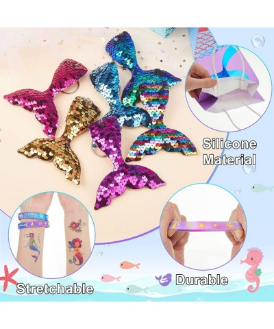 36 Pieces Mermaid Party Favors Supplies Set Mermaid Party Goodie Bags Mermaid Bracelets Mermaid Tail Keychains for Kids Girls...