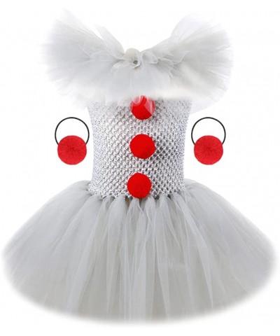 Toddler Kids Circus Clown Tulle Tutu Cosplay Halloween Skirt Set Fancy Pennywise Party Carnival Photo Shoot Dress Up Costume ...