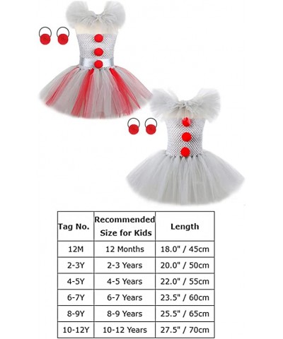 Toddler Kids Circus Clown Tulle Tutu Cosplay Halloween Skirt Set Fancy Pennywise Party Carnival Photo Shoot Dress Up Costume ...