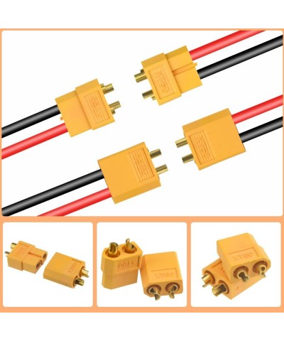 62 Pcs T-Plug EC3 XT60 Male and Female Adapter Connector with Silicone Wire and Heat Shrink Tube Replacement for RC ESC Lipo ...