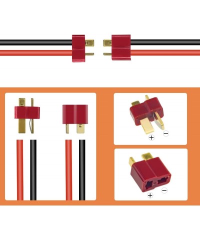 62 Pcs T-Plug EC3 XT60 Male and Female Adapter Connector with Silicone Wire and Heat Shrink Tube Replacement for RC ESC Lipo ...