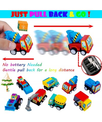 Pull Back Vehicle Car 12 Pack Assorted Mini Construction Plastic Vehicle Set Pull Back Truck and Car Toys for Boys Kids Child...