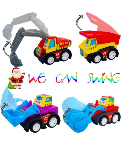 Pull Back Vehicle Car 12 Pack Assorted Mini Construction Plastic Vehicle Set Pull Back Truck and Car Toys for Boys Kids Child...