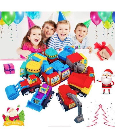 Pull Back Vehicle Car 12 Pack Assorted Mini Construction Plastic Vehicle Set Pull Back Truck and Car Toys for Boys Kids Child...