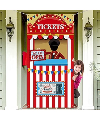 Carnival Circus Theme Party Decorations Halloween Carnival Photo Door Banner Ticket Booth Backdrop Props Large Photo Door Ban...