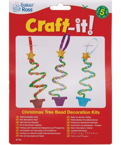 AT106 Ltd Christmas Tree Bead Decoration Kits Festive Arts and Crafts (Pack of 5) $16.87 Craft Kits