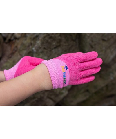 G & F Products 2040-2P Premium MicroFoam Texture Coated Kids Garden Gloves Kids Work Gloves Pink 1 Pair $11.30 Toy Gardening ...