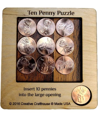 10 Penny Puzzle - A Circle Packing Problem - Ten Mint Pennies are Included $17.88 Brain Teaser Puzzles