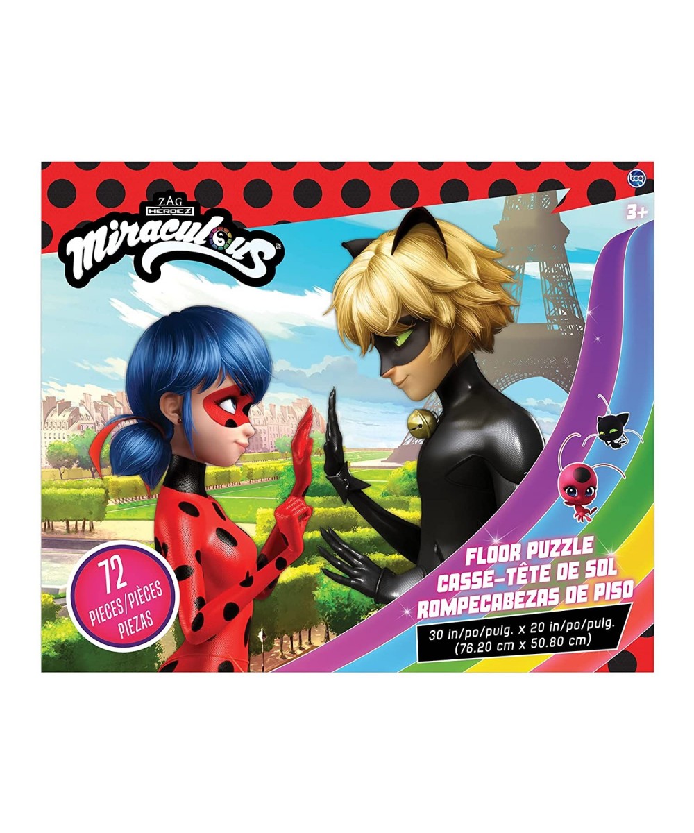 Miraculous Ladybug Kids Floor Puzzle Featuring Lady & Cat Noir. Educational Gifts for Boys and Girls. Colorful Pieces Fit Tog...