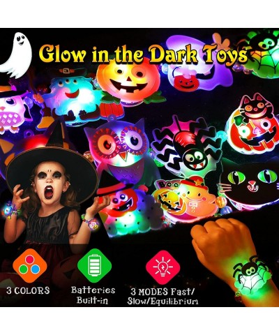 15Pcs Halloween Gifts for Toddlers Kids Prizes Halloween Bracelets LED Light Up Toys for Halloween Party Favors Glow in The D...