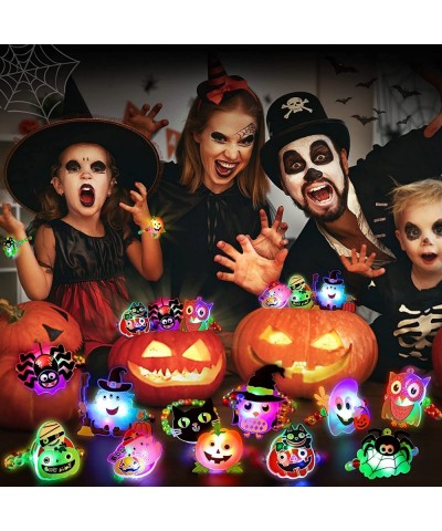 15Pcs Halloween Gifts for Toddlers Kids Prizes Halloween Bracelets LED Light Up Toys for Halloween Party Favors Glow in The D...