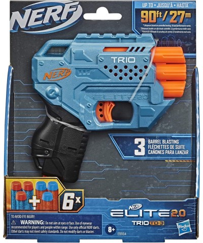 Elite 2.0 Trio SD-3 Blaster -- Includes 6 Official Darts -- 3-Barrel Blasting -- Tactical Rail for Customizing Capability $16...