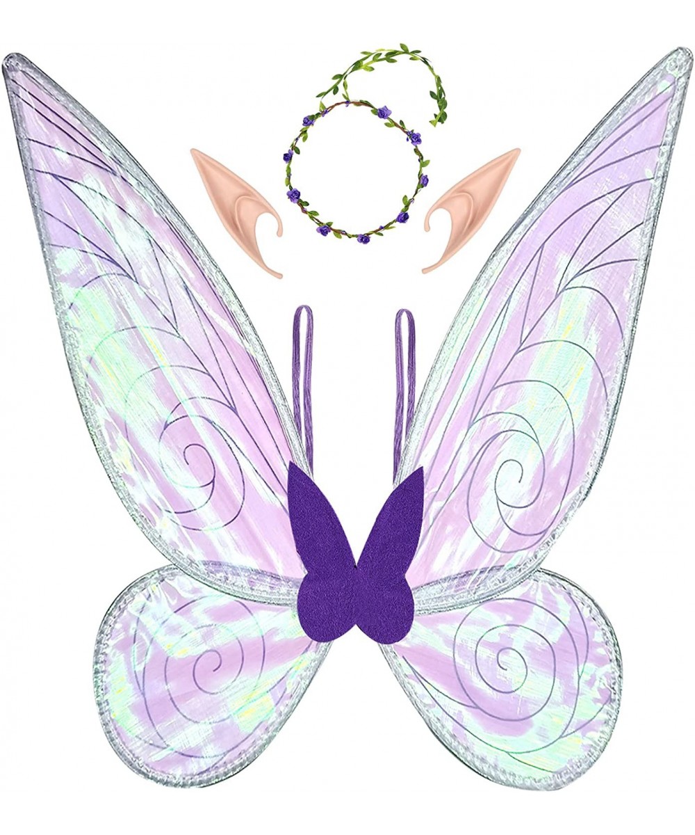 Fairy Wings Costume Set Sparkle Butterfly Fairy Angel Wings Party Favors Halloween Dress Up Cosplay for Women Girls $27.00 Ki...