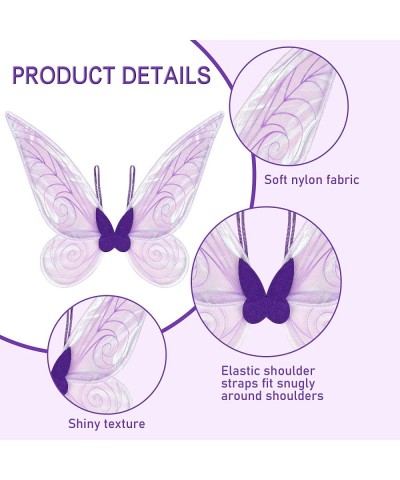 Fairy Wings Costume Set Sparkle Butterfly Fairy Angel Wings Party Favors Halloween Dress Up Cosplay for Women Girls $27.00 Ki...