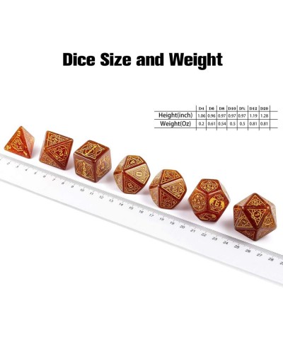 DND Dice Set 25mm Glitter Constellation Dice Set with Metal Case for D&D Dungeons and Dragons Role Playing Game (Orange Brown...