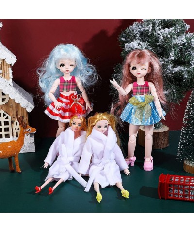 8 Pieces Christmas Elf Doll Clothes Santa Elf Doll Couture Clothing Accessories Set Include Mermaid Tail Dresses Skirt Nightg...