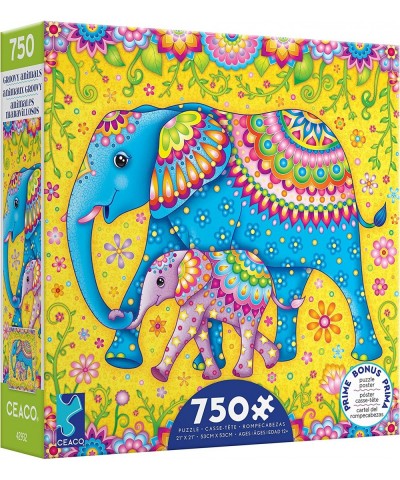 Groovy Animals - Elephants - 750 Piece Jigsaw Puzzle $17.51 Jigsaw Puzzles