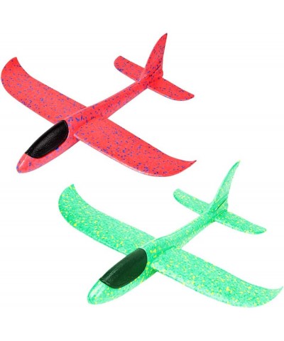 2 Packs 15" Glider Airplane Throwing Foam Airplane Toys Dual Flight Mode Aeroplane Gliders Flying Aircraft Best Outdoor Sport...