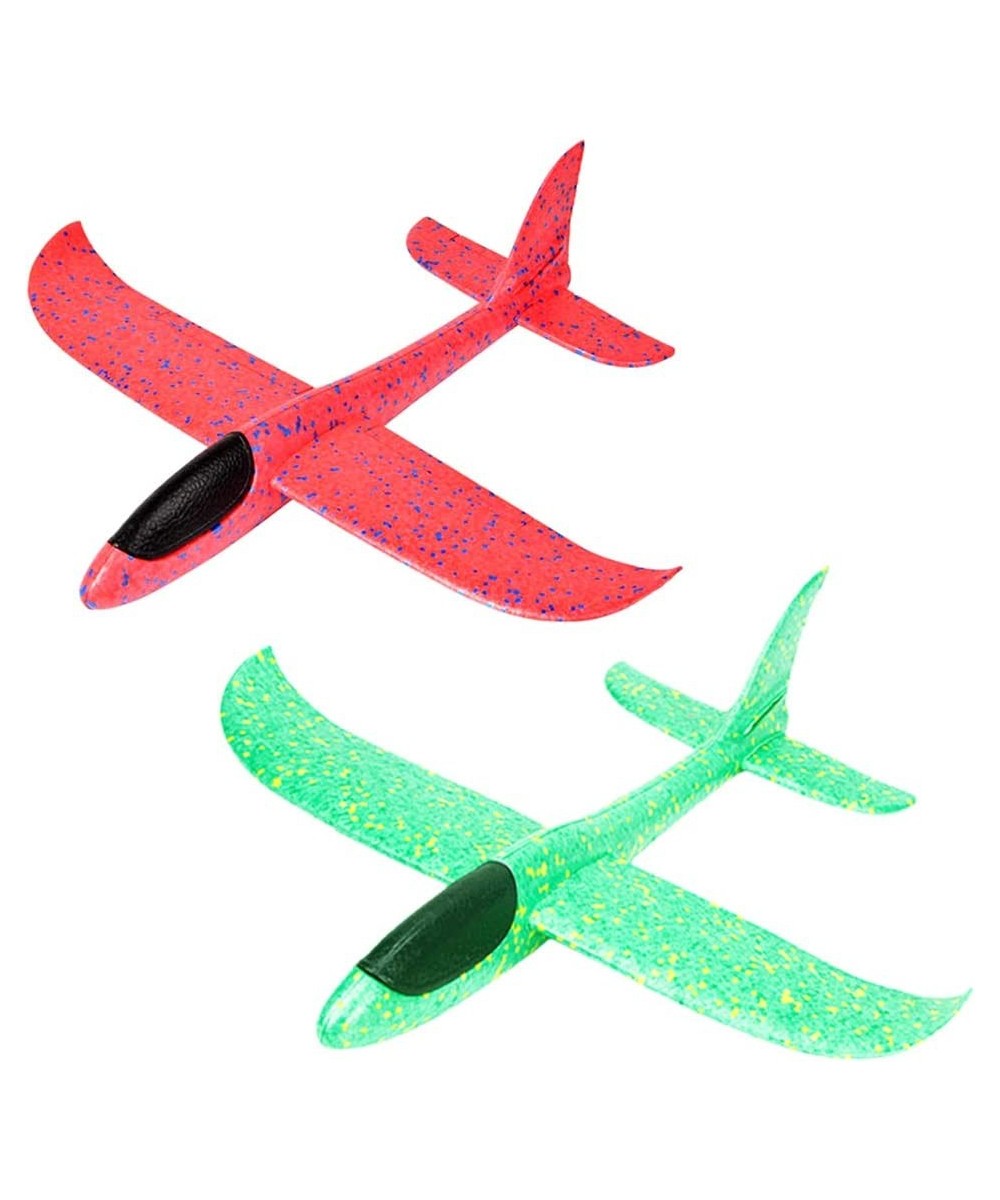 2 Packs 15" Glider Airplane Throwing Foam Airplane Toys Dual Flight Mode Aeroplane Gliders Flying Aircraft Best Outdoor Sport...