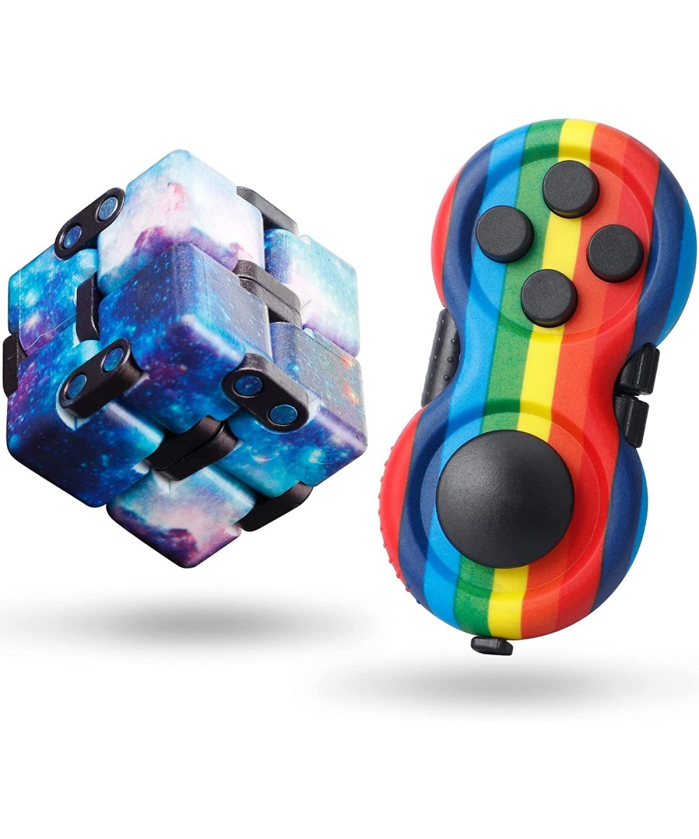 Galaxy Fidget Infinity Cube Toys Set 2 Pack Fidget Pad Easter Basket Stuffers Goodie Bag Stuffers Pop Mini Fidget Toys Bulk f...