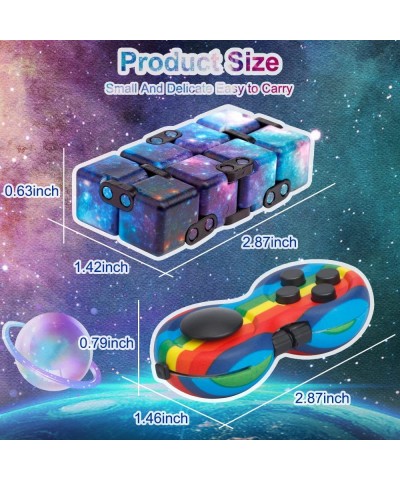 Galaxy Fidget Infinity Cube Toys Set 2 Pack Fidget Pad Easter Basket Stuffers Goodie Bag Stuffers Pop Mini Fidget Toys Bulk f...