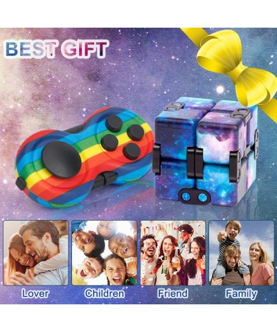 Galaxy Fidget Infinity Cube Toys Set 2 Pack Fidget Pad Easter Basket Stuffers Goodie Bag Stuffers Pop Mini Fidget Toys Bulk f...