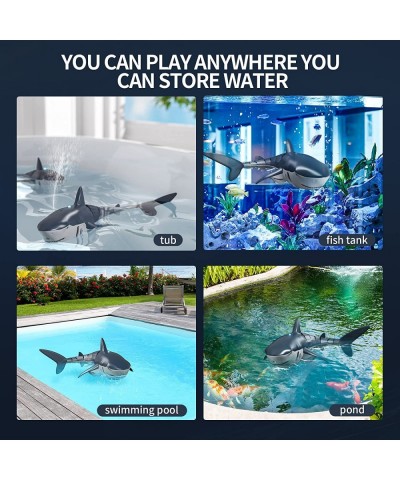 Remote Control Shark 1:18 High Simulation Scale Robot Fish with Light & Spray Water for Lake Bathroom Swimming Pool Toys for ...