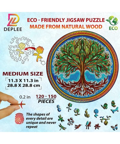 Wooden Puzzles for Adults Tree of Life Wooden Jigsaw Puzzles Unique Shape Wooden Animal Puzzle Creative Challenge for Adults ...